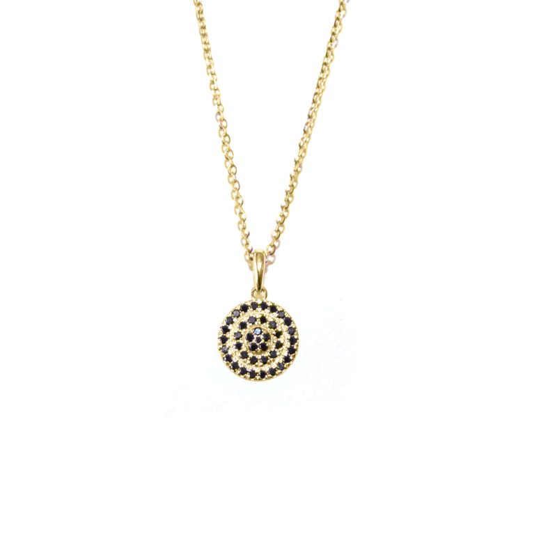 שרשרת עיגול יהלומים שחורים -ענת